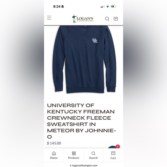 johnnie-O Meteor Blue Crewneck Sweater